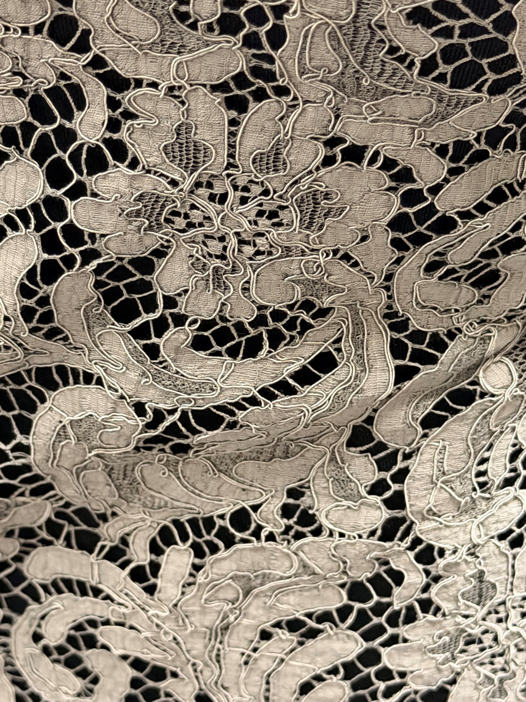 Dark Nickel Grey Chantilly Lace - P244