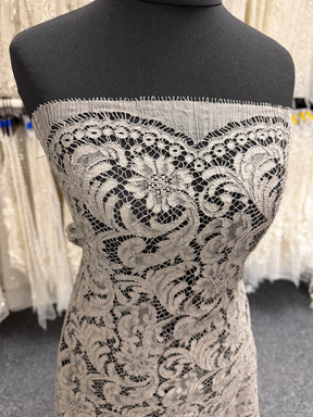 Dark Nickel Grey Chantilly Lace - P244