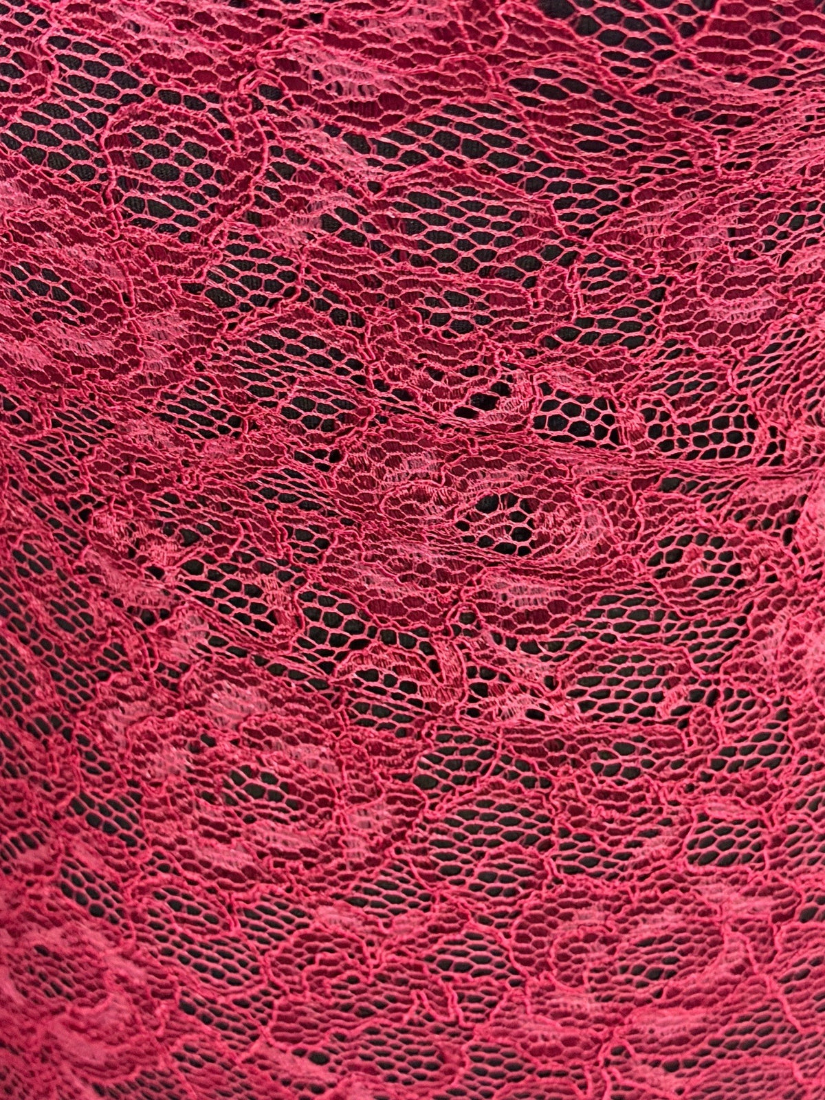 Wine Corded Stretch Lace - P619