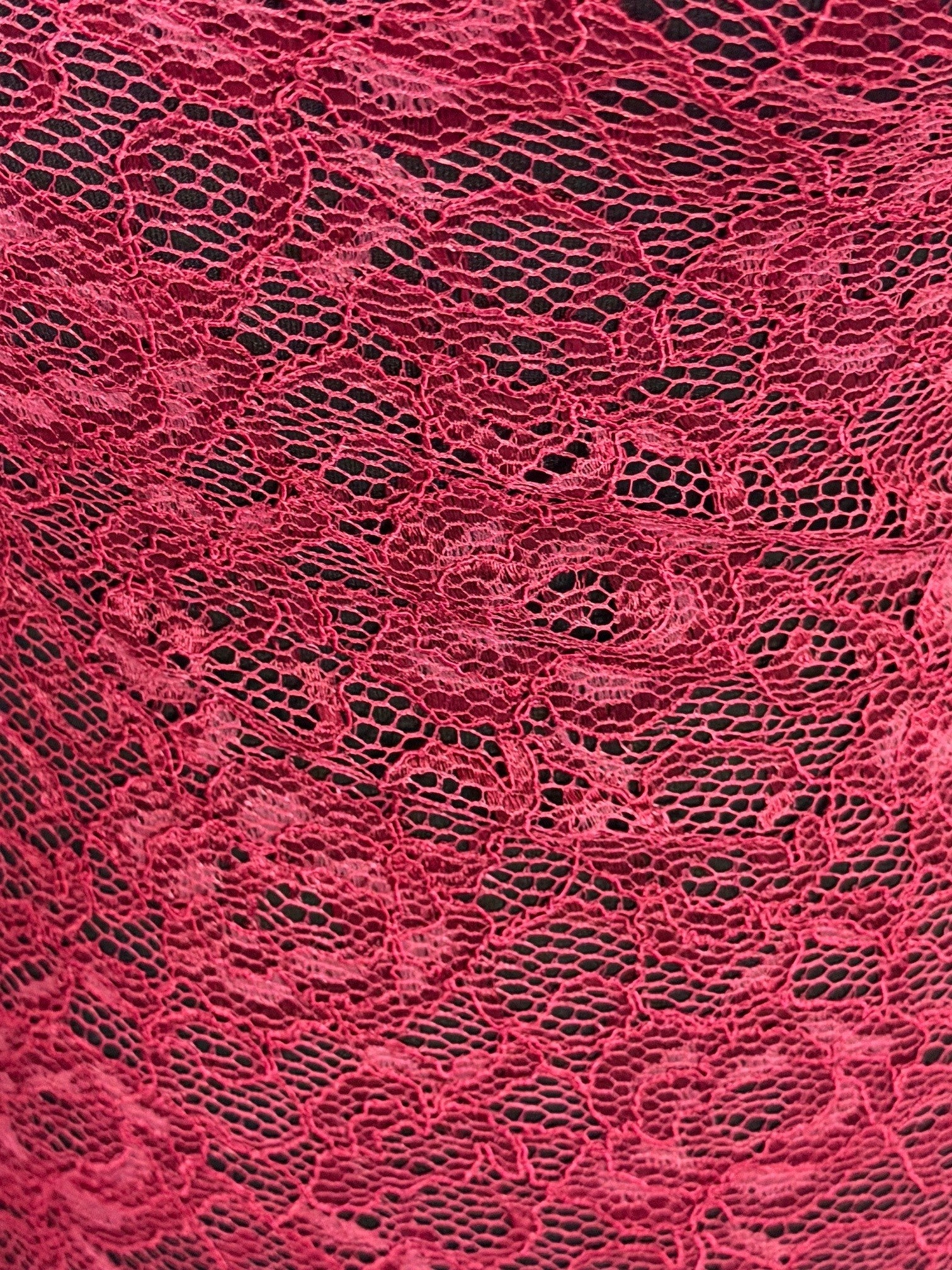 Wine Corded Stretch Lace - P619