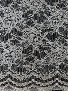 Ivory with Silver Chantilly Lace - P208