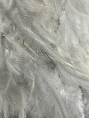 Ivory Feather Embellished Tulle - Plume (CF)