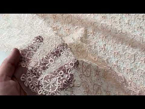 Shell Pink Embroidered Lace - EB5010
