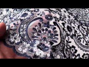 Navy Sequin Lace - Ruby