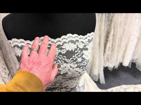 Dark Ivory Corded Wedding Lace - P379