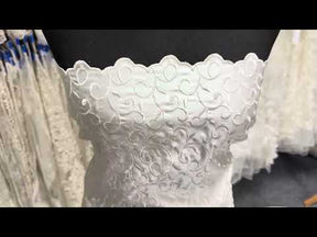 Ivory Embroidered Duchess Satin - P476
