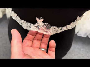 Ivory/Silver Metallic Beaded Edging - T953