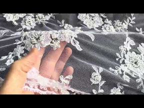 White Beaded Lace - P483
