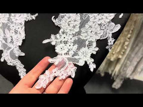 White Corded Lace Appliques - Eloise