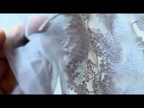 Lavender Floral Embroidery Lace - EB5037