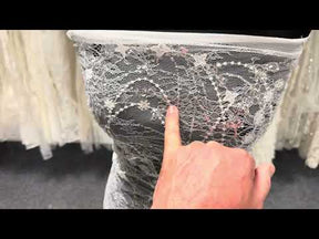 Ivory Embroidered Sequin Tulle - LB1002