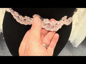 Antique Rose Corded Sequin Edging - T713