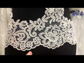 Ivory Corded Lace Trim - Niagara