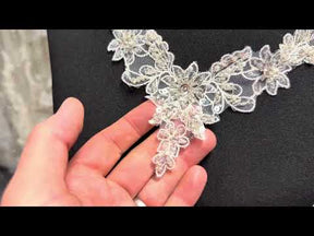 Ivory Beaded Applique - T587
