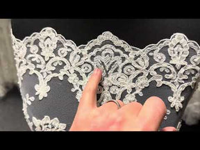 Ivory Beaded & Corded Lace - Ziggurat