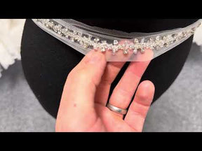 Silver Crystal Beaded Edging - T801