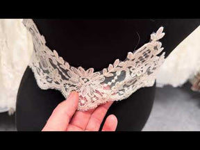 Ivory Embroidered Lace Trim - T668