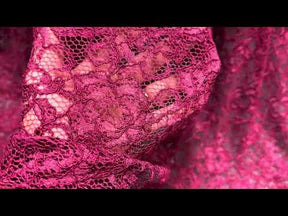 Wine Corded Stretch Lace - P619