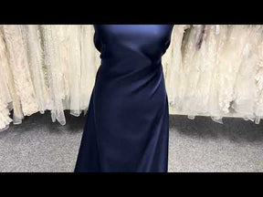 Navy Blue Polyester Satin - Moldova