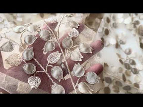 Champagne 3D Embroidered Lace - EB5034