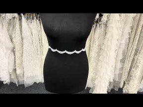 White Beaded Lace Trim - T17