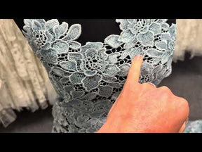Duck Egg Sequin Guipure Lace - LB4003