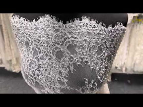 Ivory Hand Beaded Raschel Lace - Annamarie