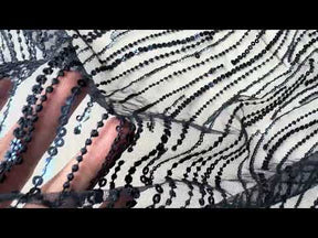 Navy Sequin Lace - EB3011