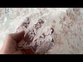 Shell Pink Embroidered Lace - EB3053