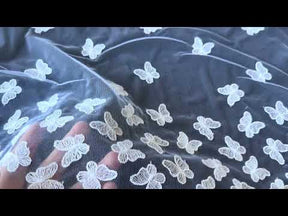 White Embroidered Butterfly Lace – EU5001
