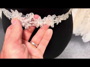 Ivory Beaded Sequin Edging - T629