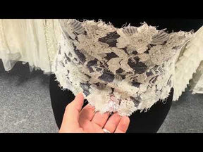 Ivory Beaded Sequin Edging - T451