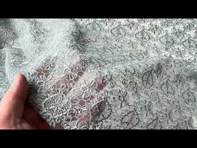 Duck Egg Embroidered Lace - EB5010