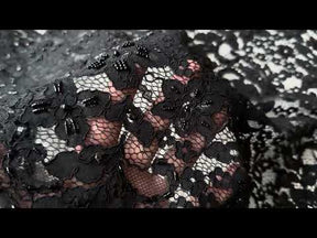 Black Beaded and Corded Lace - Austria