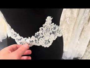 Ivory Corded Beaded Sequin Edging - T887