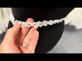 White Beaded Lace Trim - Sage (T834)