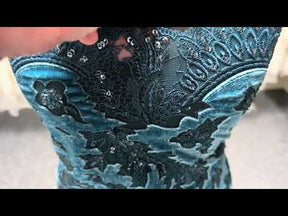 Teal 3D Velvet Lace - EB3023