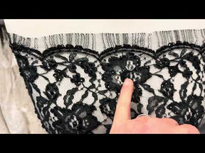 Black Beaded Chantilly Lace - P361