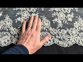 Ivory Unbeaded Corded Lace - Nightfall