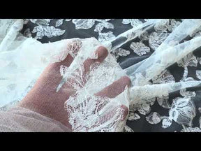 Ivory Contemporary Embroidered Lace - EB5041