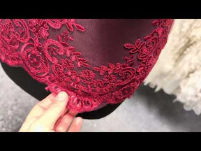 Wine Corded Lace Trim - T623