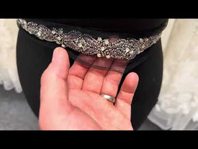 Black/Crystal Beaded Edging - T806