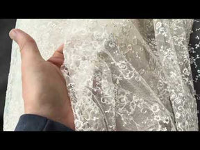 Shell Pink Embroidered Lace - P615