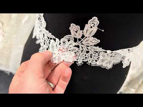 Ivory Sequin Guipure Lace Trim - T669