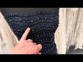 Navy Beaded Lace - P809