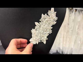 Crystal/Silver Very Heavy Crystal Beaded Edging - T229
