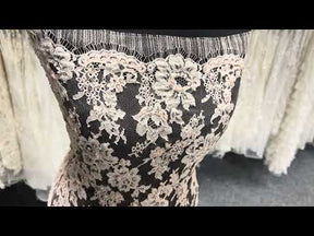 Antique Rose Beaded Chantilly Lace - P360