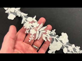 Ivory Beaded Lace Trim - EF2006