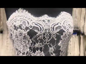 Ivory Hand Beaded Raschel Lace - Camryn