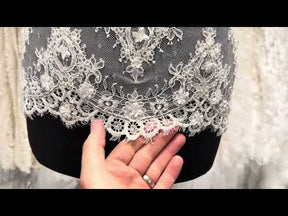 Ivory Corded and Beaded Lace Trim - T680